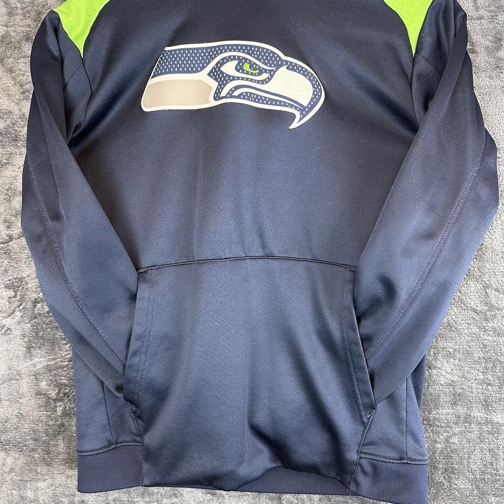 NFL Team Apparel Seattle Seahawks Boys L 14/16 Blue/Green Colorblock Hoodie